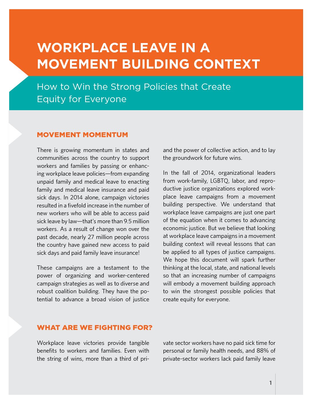 Workplace Leave in a Movement-Building Context