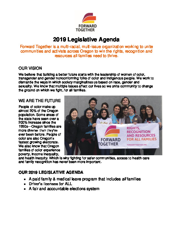 2019 Oregon Legislative Agenda